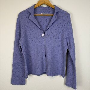 Pendleton Purple Wool Knit Cardigan Size Petite Large